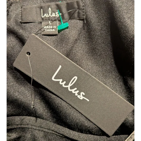 Women's Lulus Black Glitter Skater Mini Dress L - Picture 8 of 9